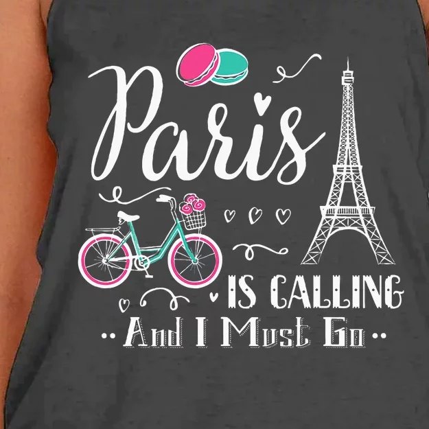 Cute Paris France Vacation Travel Christmas Gift Women's Knotted Racerback Tank