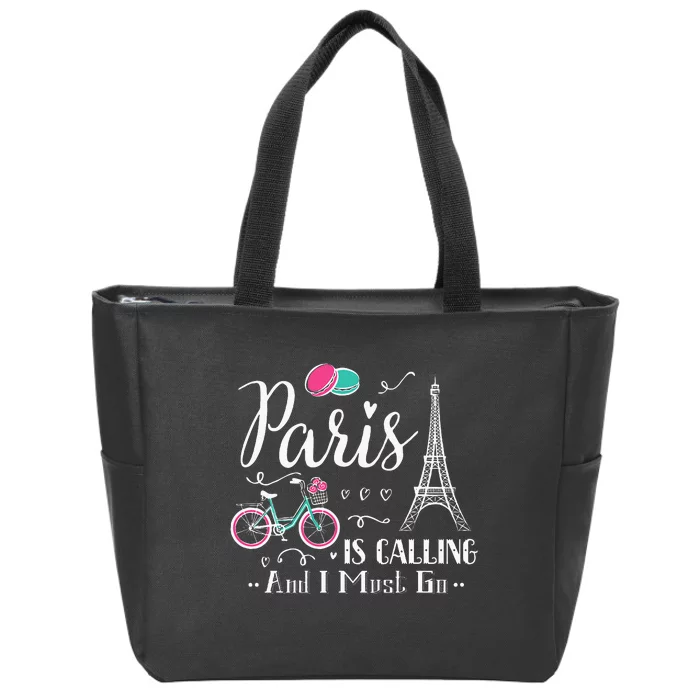 Cute Paris France Vacation Travel Christmas Gift Zip Tote Bag