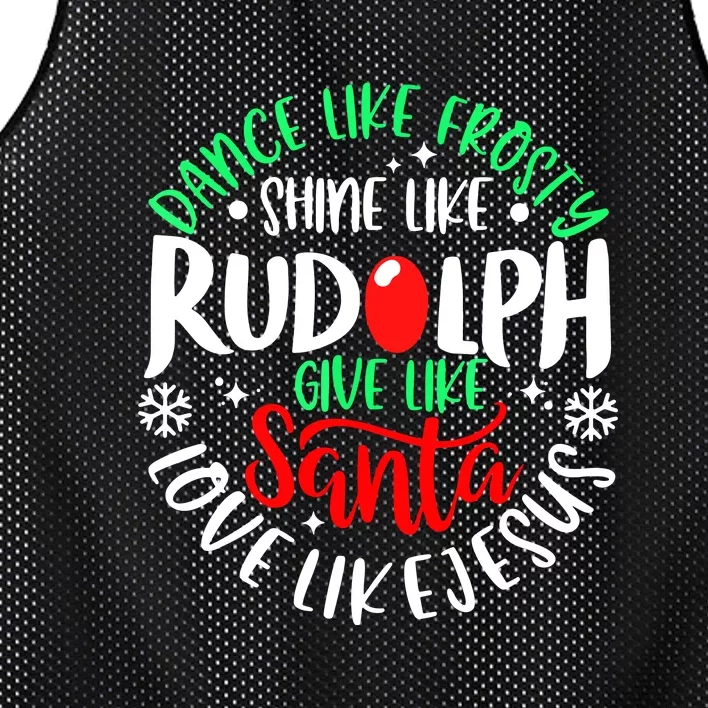 Christmas Pajama Frosty Rudolph Santa Love Like Jesus Xmas Gift Mesh Reversible Basketball Jersey Tank