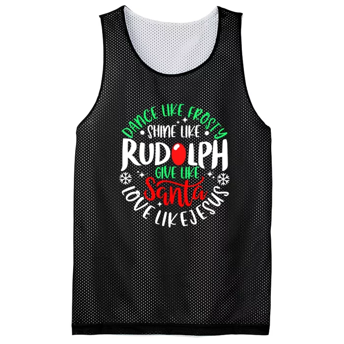 Christmas Pajama Frosty Rudolph Santa Love Like Jesus Xmas Gift Mesh Reversible Basketball Jersey Tank