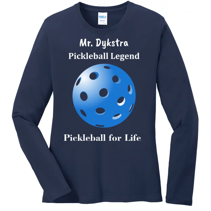 Custom Pickleball For Life Personalize Text Name Ladies Long Sleeve Shirt