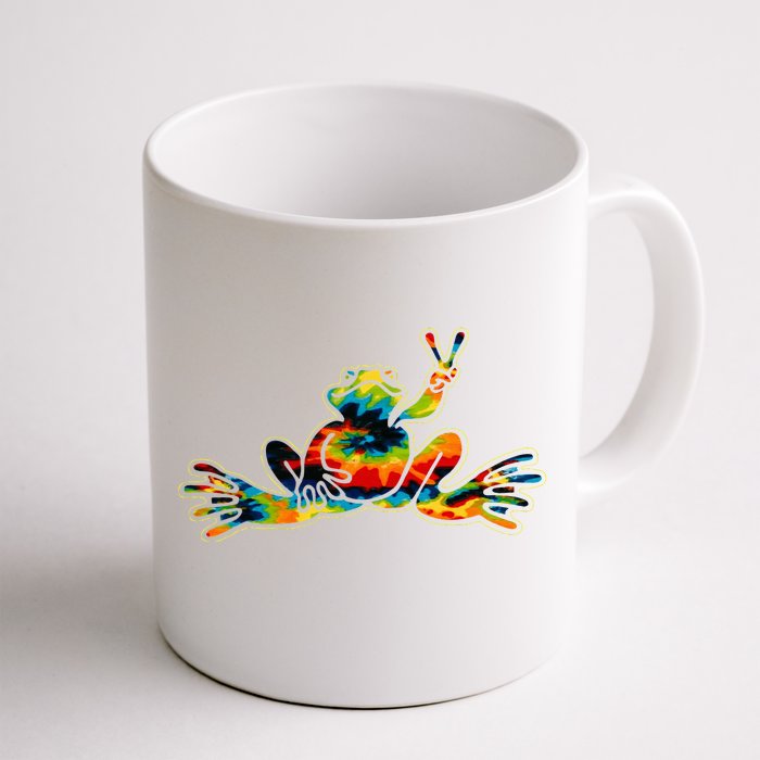 Cool Peace Frog Tie Dye 1960s Fashion Nonconformists Front & Back Coffee Mug