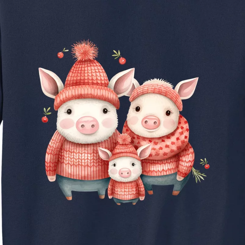 Christmas Pig Family Matching Outfit Tall Sweatshirt