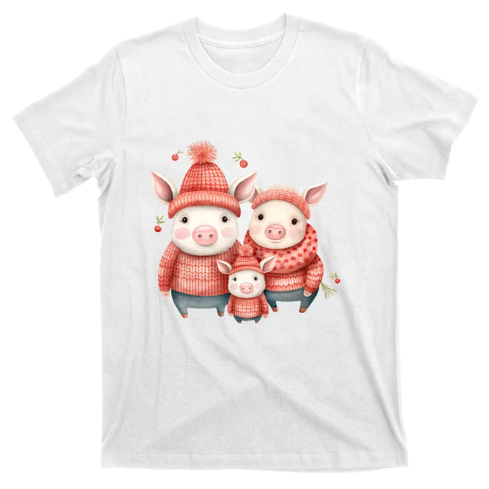 Christmas Pig Family Matching Outfit T-Shirt