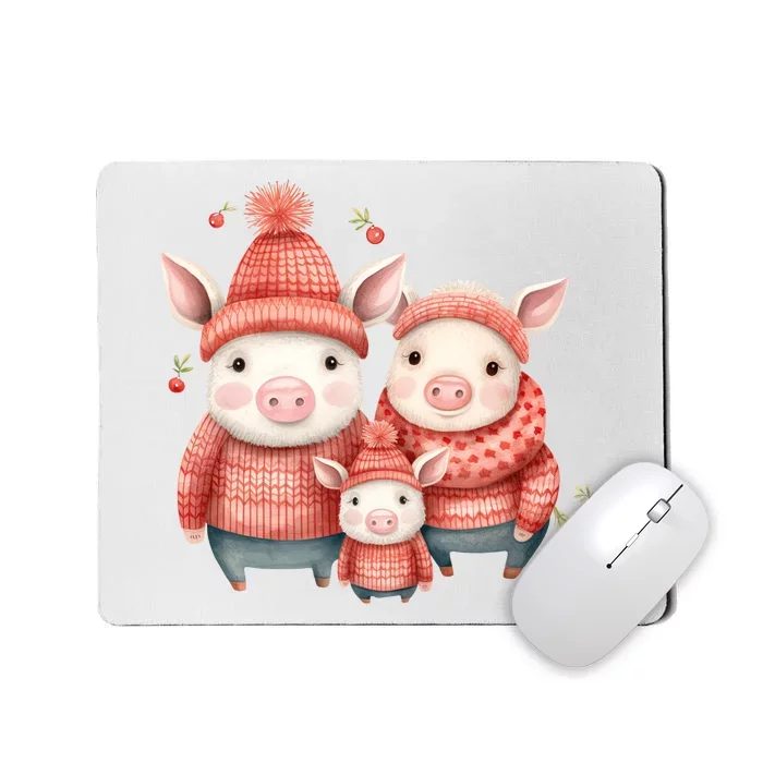 Christmas Pig Family Matching Outfit Mousepad