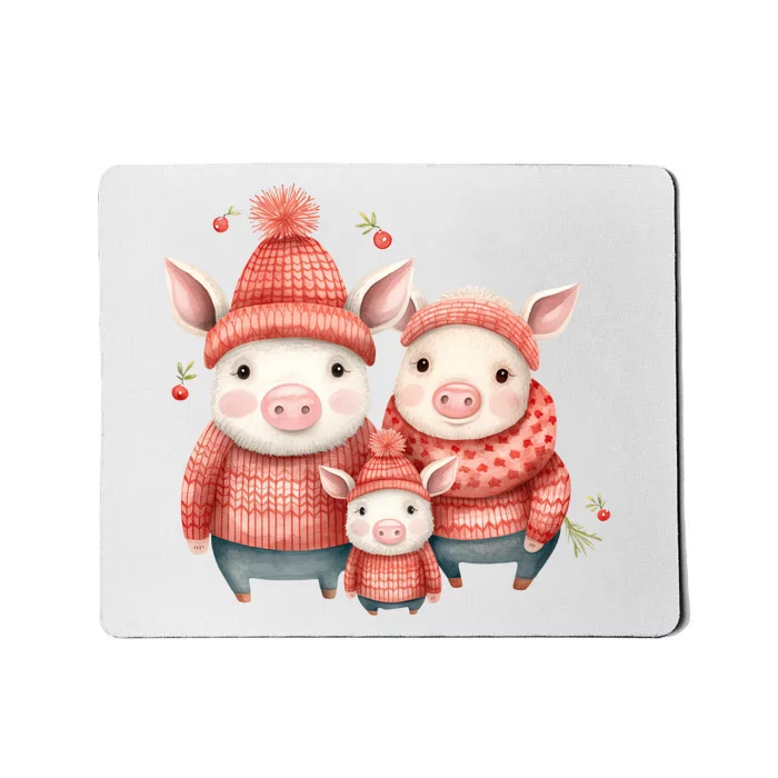 Christmas Pig Family Matching Outfit Mousepad