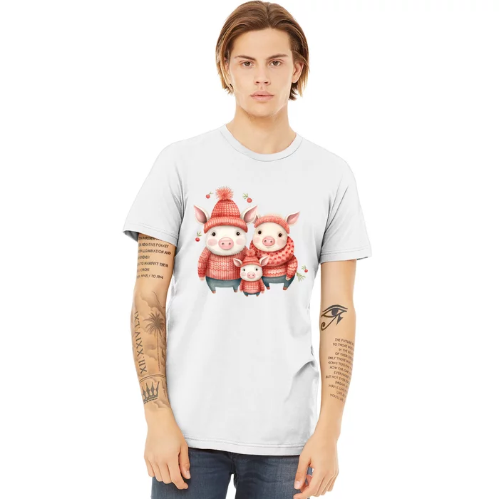 Christmas Pig Family Matching Outfit Premium T-Shirt