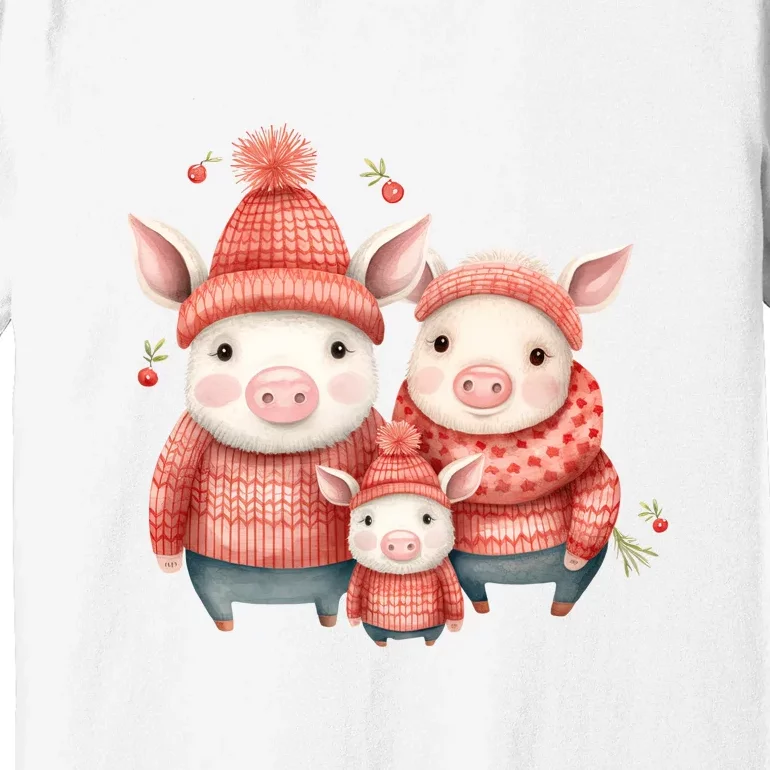 Christmas Pig Family Matching Outfit Premium T-Shirt