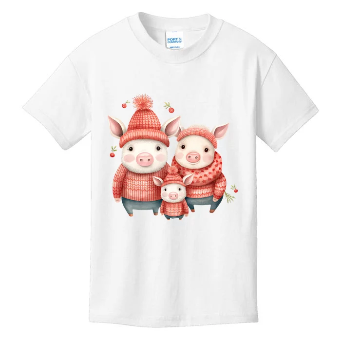 Christmas Pig Family Matching Outfit Kids T-Shirt