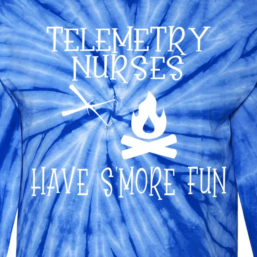 Camping Pun For Nursing Specialty Telemetry Nurse Gift Tie-Dye Long Sleeve Shirt