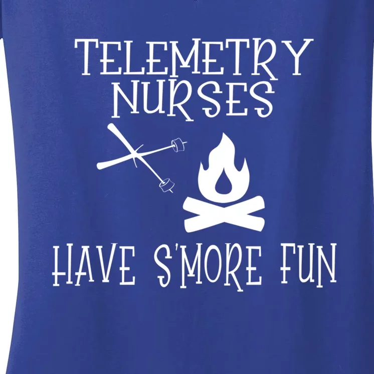 Camping Pun For Nursing Specialty Telemetry Nurse Gift Women's V-Neck T-Shirt