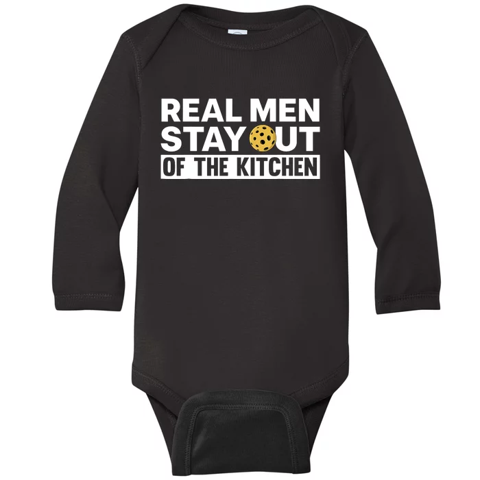 Cool Pickleball For Dad Pickle Ball Sports Team Kitchen Baby Long Sleeve Bodysuit