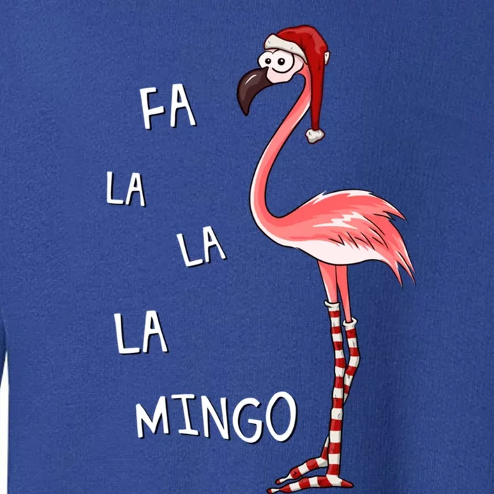 Cute Pink Flamingo With Santa Hat And Stockings Fa La La Mingo Gift Toddler Sweatshirt