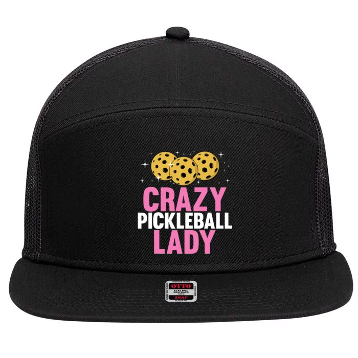 Cool Pickleball For Wo Girls Pickleball Player & Lover 7 Panel Mesh Trucker Snapback Hat