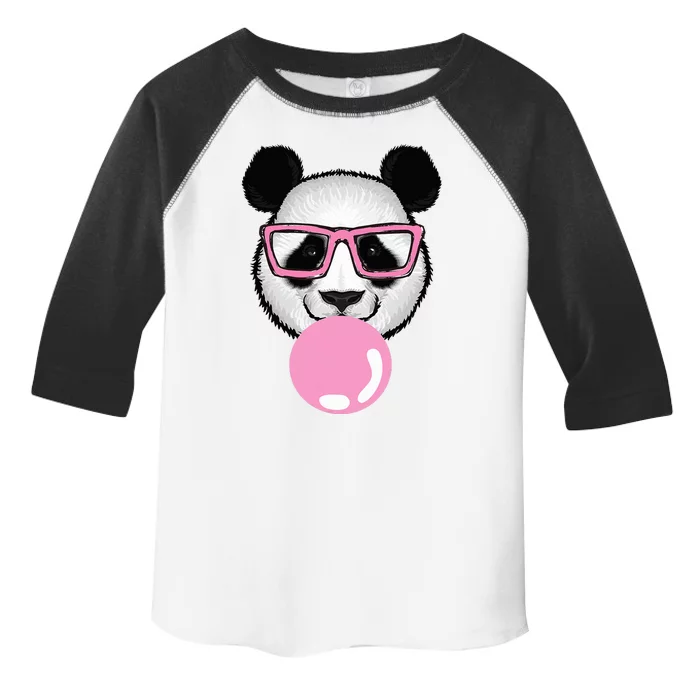 Cool Panda Face Eating Gum And Makes A Bubble Toddler Fine Jersey T-Shirt