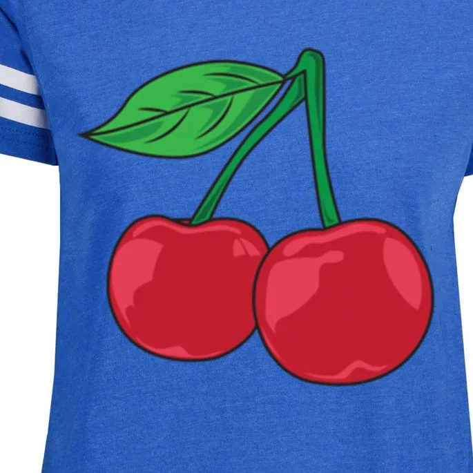 Cherry Pocket Fruit Lover Sweet Bomb Farmer Red Cherries Gift Enza Ladies Jersey Football T-Shirt