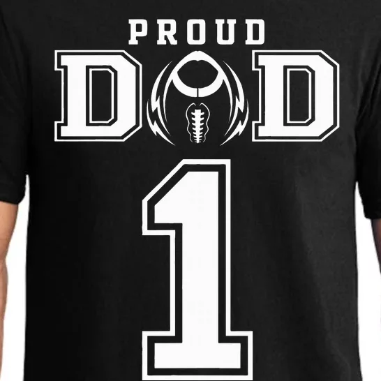 Custom Proud Football Dad Number 1 Personalized For Pajama Set