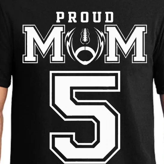 Custom Proud Football Mom Number 5 Personalized Pajama Set