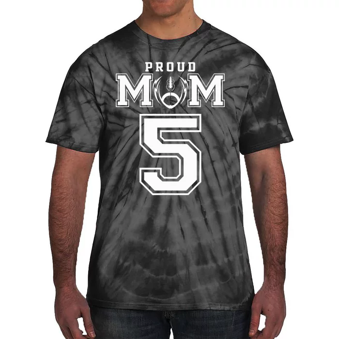 Custom Proud Football Mom Number 5 Personalized Tie-Dye T-Shirt