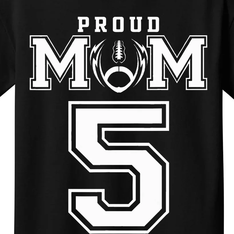 Custom Proud Football Mom Number 5 Personalized Kids T-Shirt