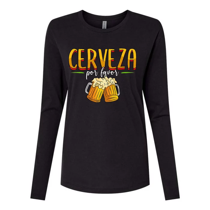 Cerveza Por Favor Beer Cinco De Mayo Mexico Womens Cotton Relaxed Long Sleeve T-Shirt