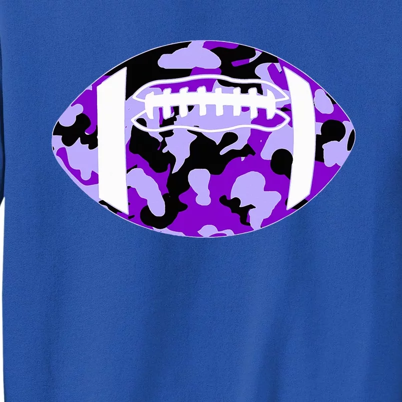 Cool Purple Football Camo Purple Camouflage Football Tall Sweatshirt