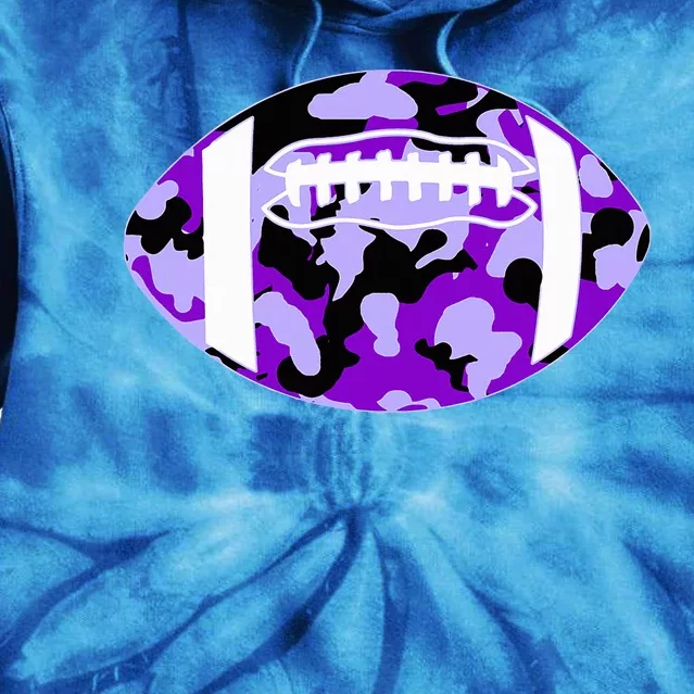 Cool Purple Football Camo Purple Camouflage Football Tie Dye Hoodie