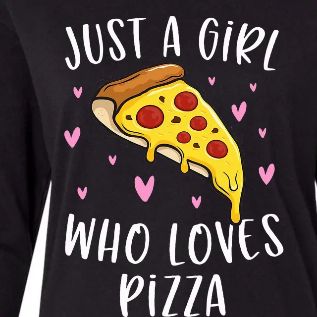 Cute Pizza For Just A Girl Who Loves Pizza Womens Cotton Relaxed Long Sleeve T-Shirt