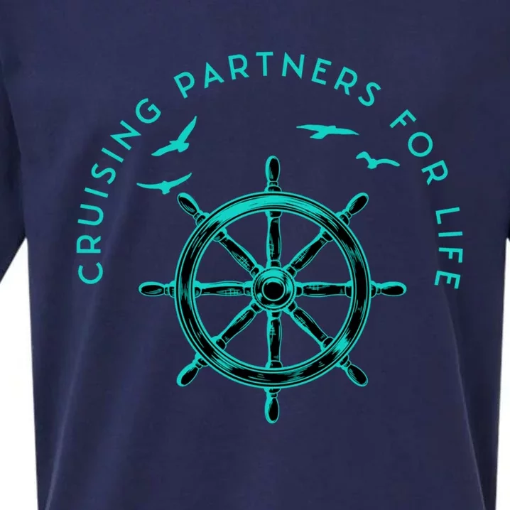 Cruising Partners For Life Husband And Wife Gift Sueded Cloud Jersey T-Shirt