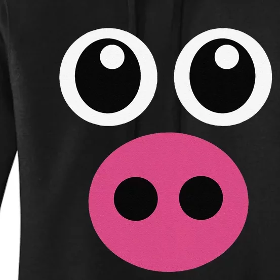 Cute Pig Face Pin.K Diy Barnyard Animal Halloween Women's Pullover Hoodie