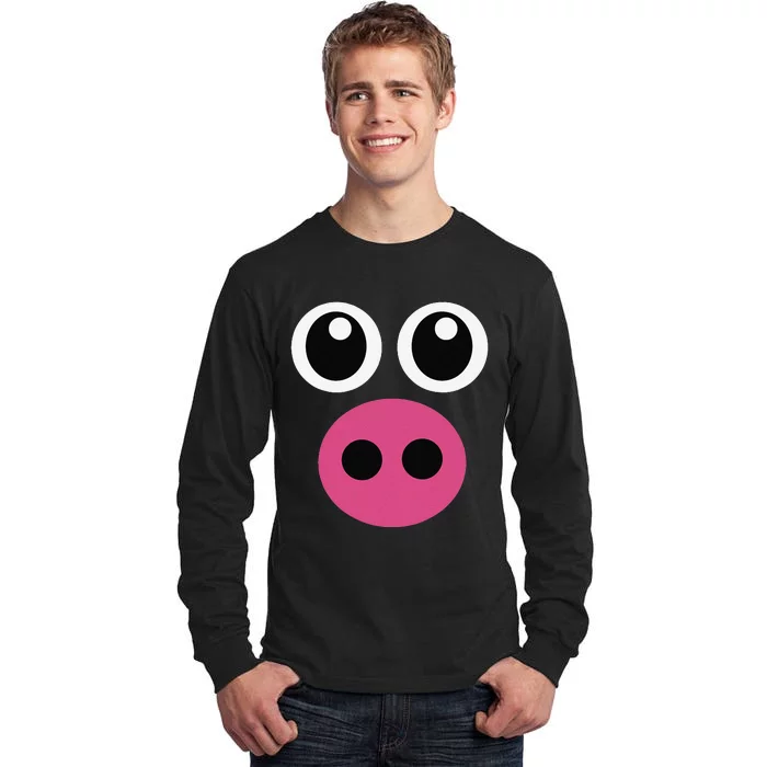 Cute Pig Face Pin.K Diy Barnyard Animal Halloween Tall Long Sleeve T-Shirt