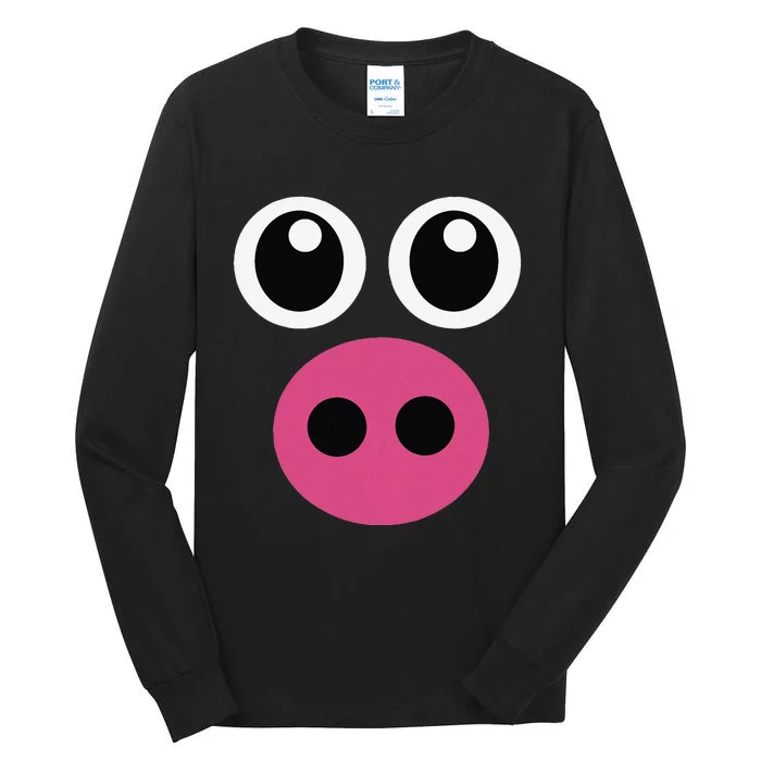 Cute Pig Face Pin.K Diy Barnyard Animal Halloween Tall Long Sleeve T-Shirt