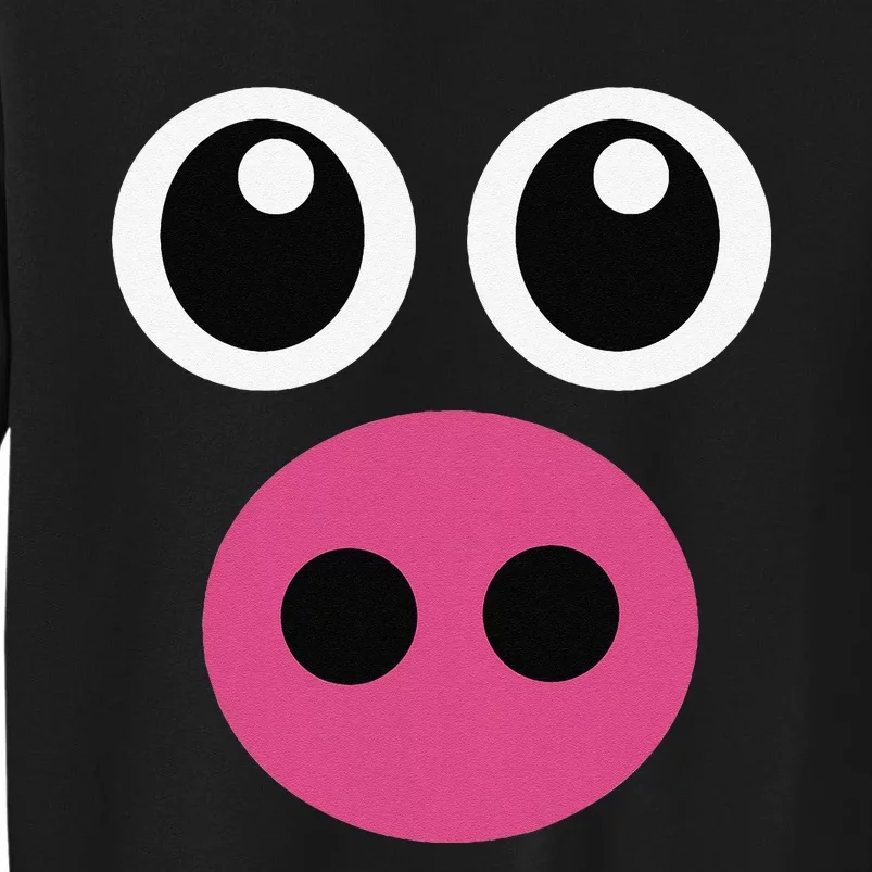 Cute Pig Face Pin.K Diy Barnyard Animal Halloween Tall Sweatshirt