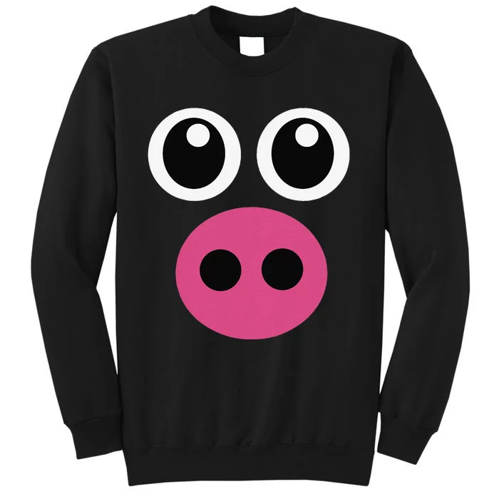 Cute Pig Face Pin.K Diy Barnyard Animal Halloween Tall Sweatshirt