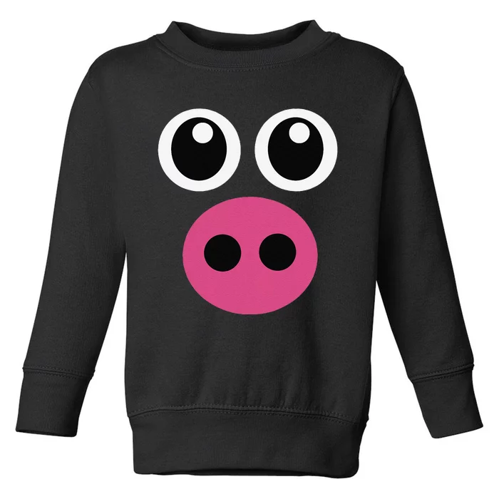 Cute Pig Face Pin.K Diy Barnyard Animal Halloween Toddler Sweatshirt