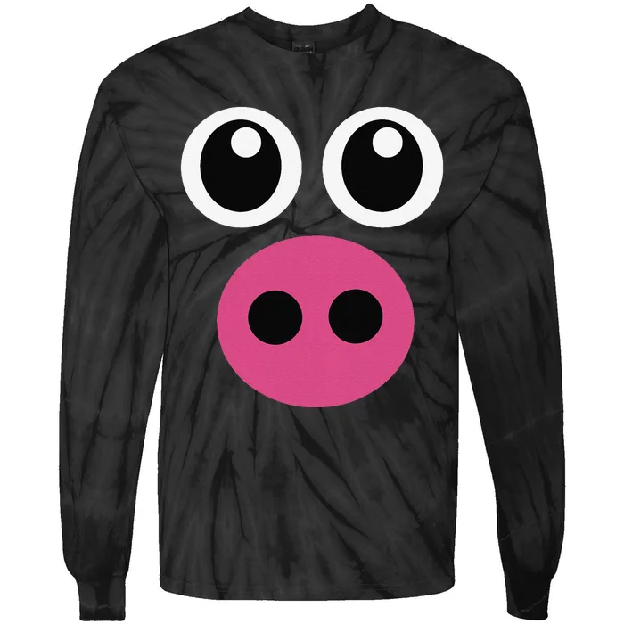 Cute Pig Face Pin.K Diy Barnyard Animal Halloween Tie-Dye Long Sleeve Shirt