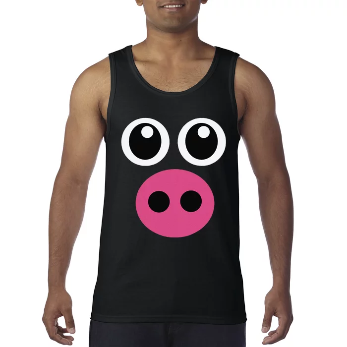 Cute Pig Face Pin.K Diy Barnyard Animal Halloween Tank Top