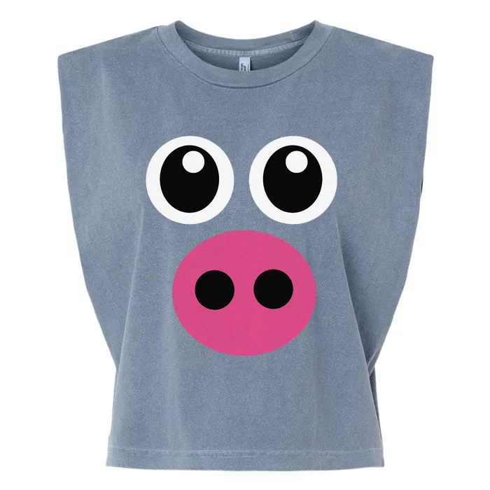 Cute Pig Face Pin.K Diy Barnyard Animal Halloween Garment-Dyed Women's Muscle Tee