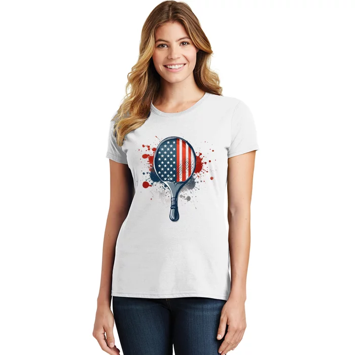 Cool Pickleball Flag July 4th Player Women's T-Shirt