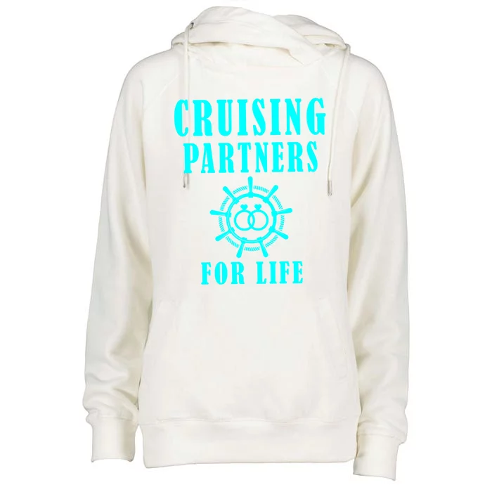 Cruising Partners For Life Wife Husband Couples Sailor Gift Womens Funnel Neck Pullover Hood