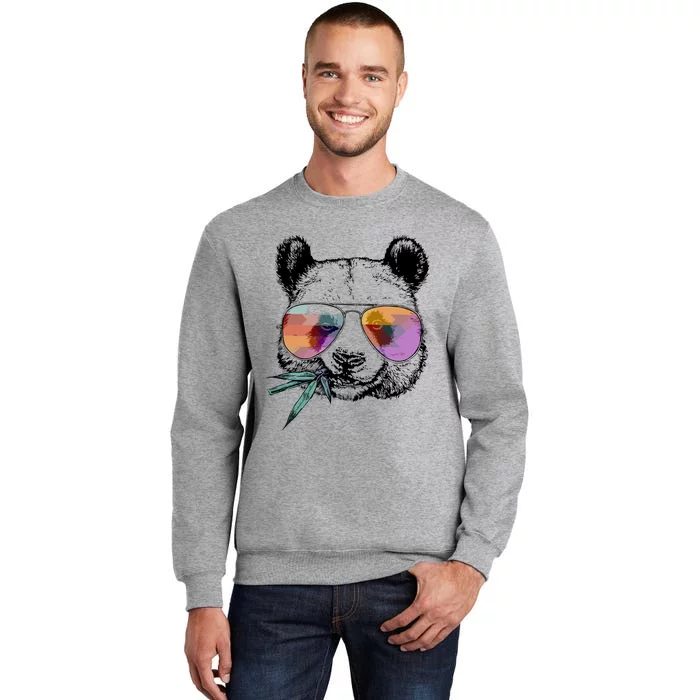 Cool Panda Funny Panda Bear In Sunglasses Tall Sweatshirt