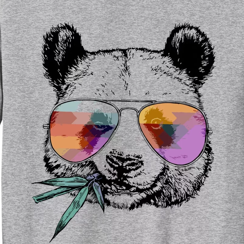 Cool Panda Funny Panda Bear In Sunglasses Tall Sweatshirt