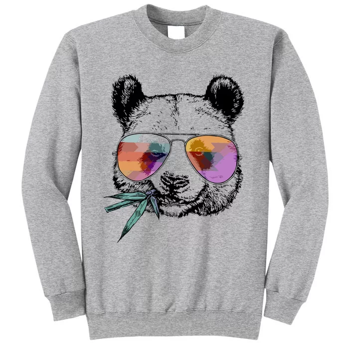 Cool Panda Funny Panda Bear In Sunglasses Tall Sweatshirt