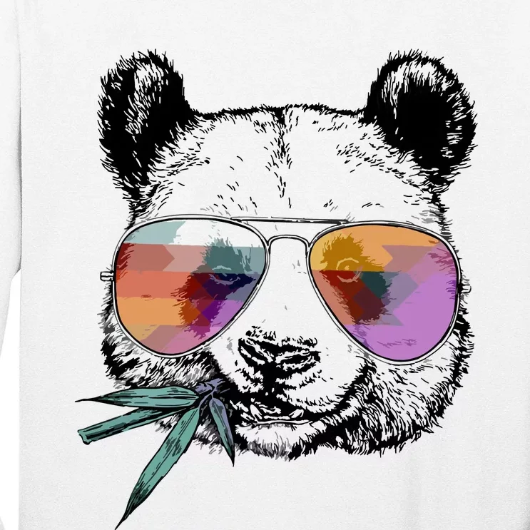 Cool Panda Funny Panda Bear In Sunglasses Long Sleeve Shirt