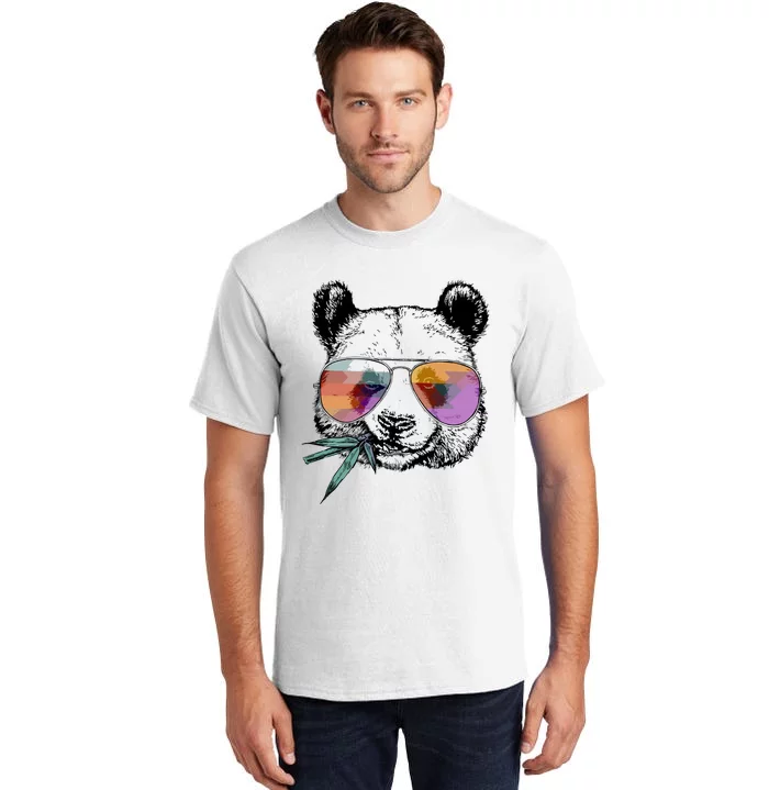 Cool Panda Funny Panda Bear In Sunglasses Tall T-Shirt