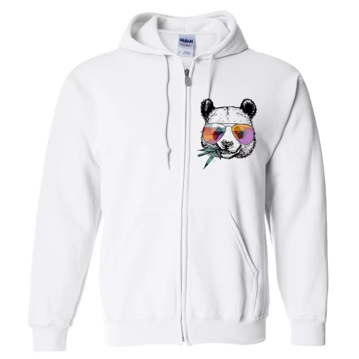 Cool Panda Funny Panda Bear In Sunglasses Full Zip Hoodie