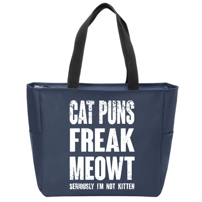 Cat Puns Freak Meowt Zip Tote Bag