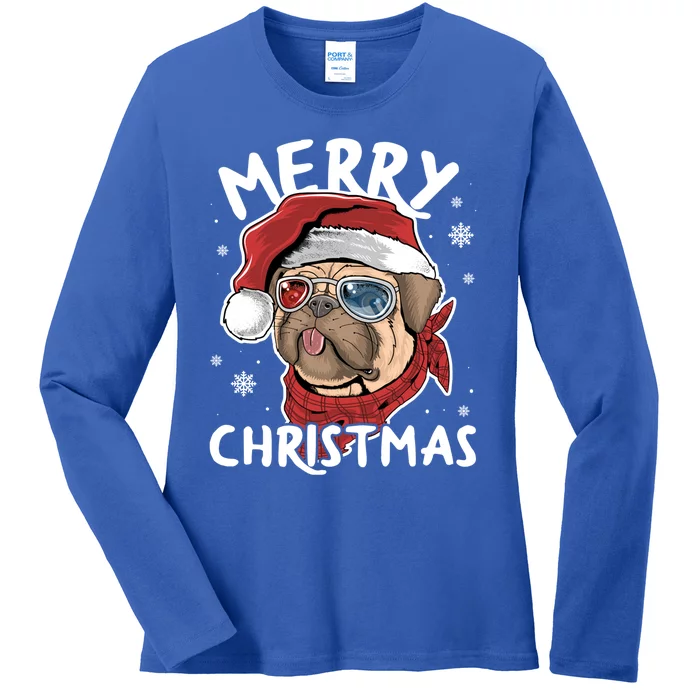 Christmas Pug Funny Christmas Pjs For Family And Dog Lovers Cool Gift Ladies Long Sleeve Shirt