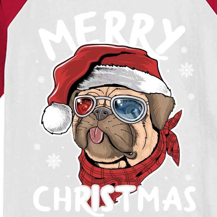 Christmas Pug Funny Christmas Pjs For Family And Dog Lovers Cool Gift Kids Colorblock Raglan Jersey