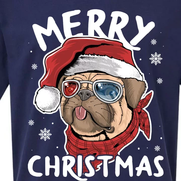 Christmas Pug Funny Christmas Pjs For Family And Dog Lovers Cool Gift Sueded Cloud Jersey T-Shirt